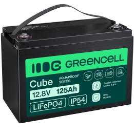 Green Cell CUBE LiFePO4 125Ah 12,8V 1600Wh ličio geležies fosfato baterija kemperiui, saulės energijai, neprijungtai prie tinklo