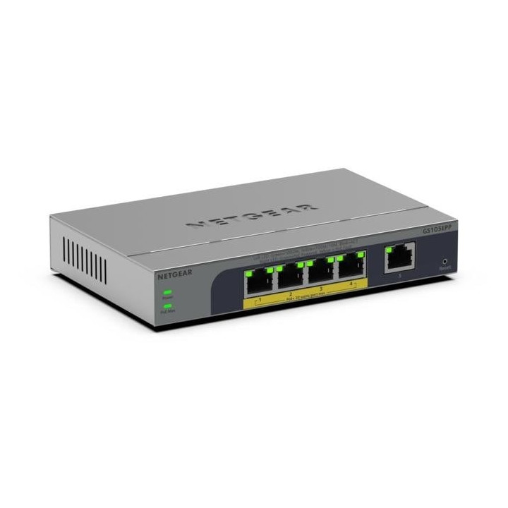 Netgear GS105EPP Nepārvaldāms Gigabitu PoE slēdzis (5 porti, 4 PoE, 56W)