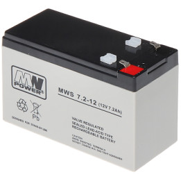 12V 7,2Ah svina-skābes akumulators MWS 12V/7.2AH-MWS