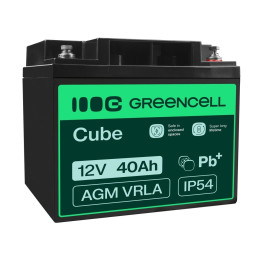 Green Cell AGM22 12V 40Ah VRLA akumuliatorius žoliapjovei, motoroleriui, valčiai, invalido vežimėliui