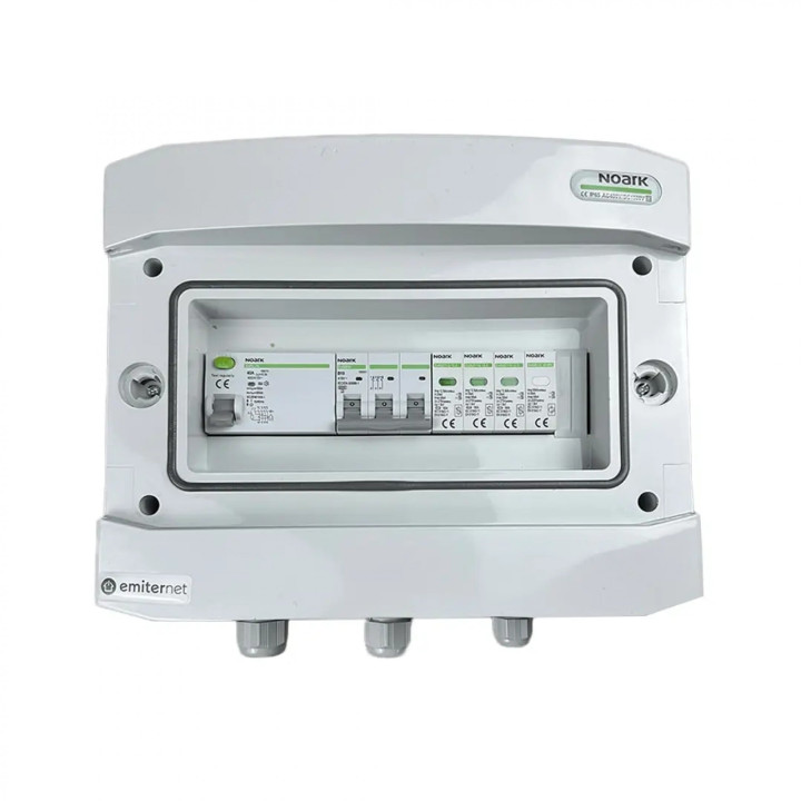 EMITER EM-446N_AC IP65 SPD tüüp 1+2, 3P, 10A, RCD tüüp A 40A/300mA