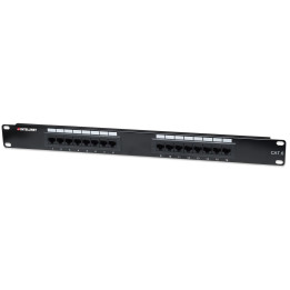 Intellinet патч-панель Cat6 UTP, 16 портов, 1U, черный