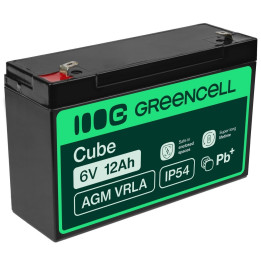Green Cell AGM01 6V 12Ah VRLA аккумулятор для сигнализации, кассовых аппаратов, игрушек