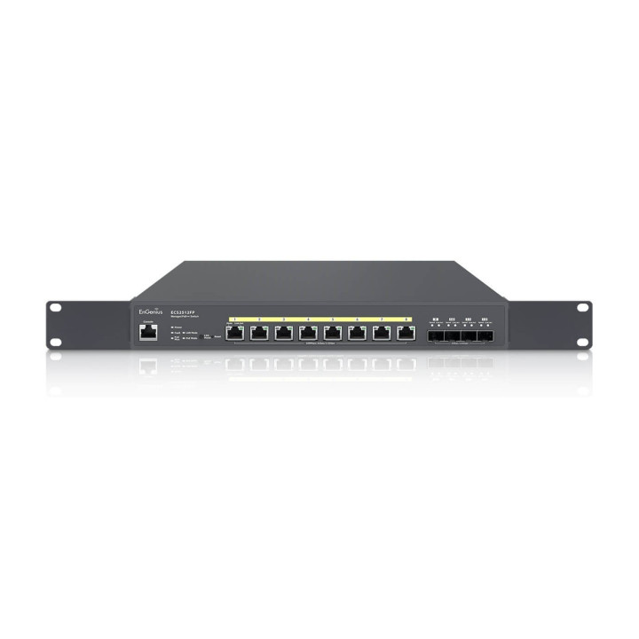EnGenius ECS5512FP pārvaldīts slēdzis 8x10Gb PoE++ 420W, 4x SFP+, EnGenius Cloud