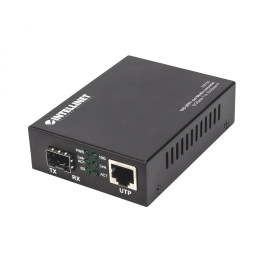 Intellinet 508193 10GBase-T uz 10GBase-R mediju pārveidotājs, 1 x 10 GB SFP+ slots, 1 x 10GB RJ45 ports (Euro 2-pin spraudnis)