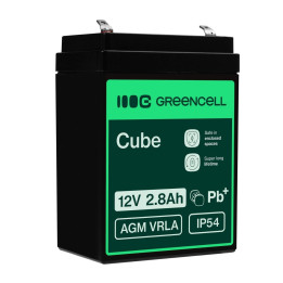 Green Cell AGM42 12V 2,8Ah VRLA baterija signalizacijos sistemoms, kasos aparatams, žaislams