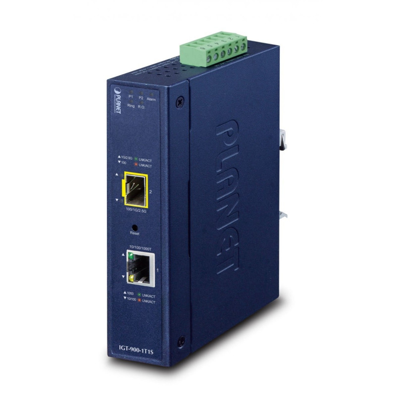 PLANET IGT-900-1T1S Industriālais pārvaldītais mediju pārveidotājs
