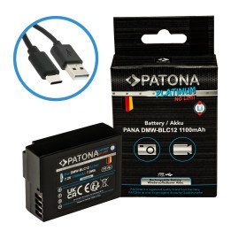 Patona PT1402 Replacement Battery for Panasonic DMW-BLC12 1100mAh Li-Ion with USB-C Charging