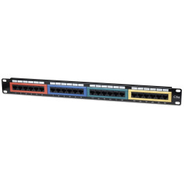 Intellinet 513678 Patch paneel UTP Cat5e 1U 24-portowy, 4 kolorowe sekcje