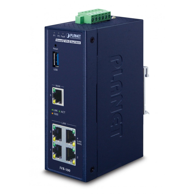 PLANET IVR-100 Industrial 5-Portu Gigabitu VPN