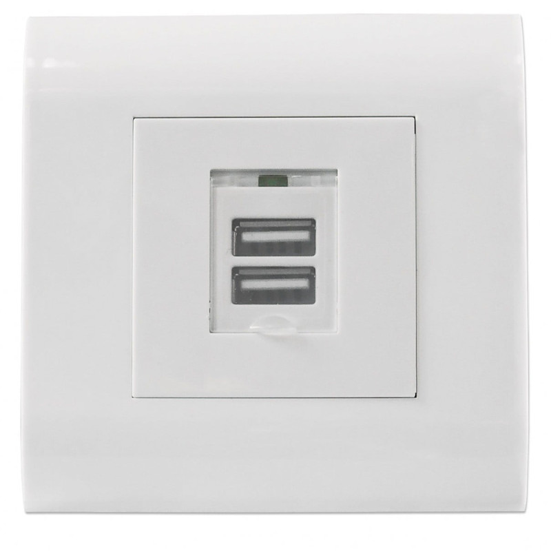 Intellinet 772211 2-portu USB-A sienas kontaktligzda