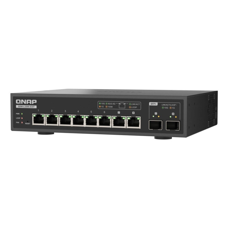 QNAP QSW-L3208-2C6T tīkla slēdzis Pārvaldīts L2