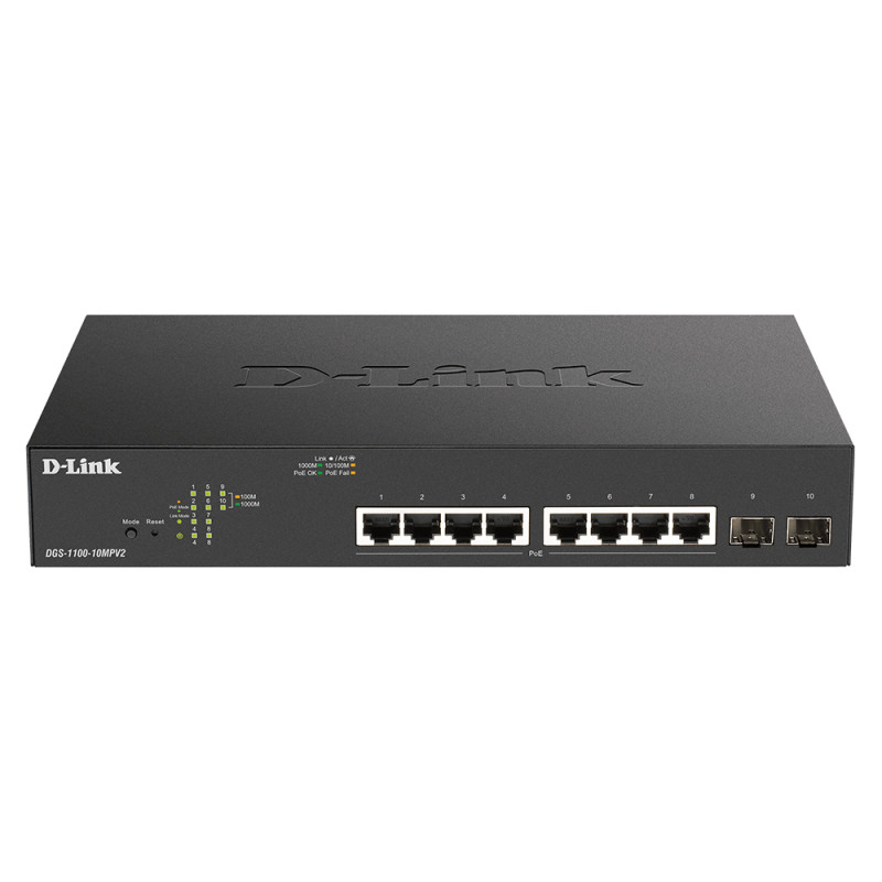 D-Link DGS-1100-10MPV2/E 10 portu PoE+ Gigabit