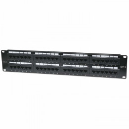 Intellinet 560283 Cat6 UTP 48 portu sadales panelis 2U melns