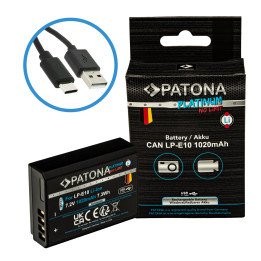 Patona PT1404 Platinum USB-C Charging Battery for Canon LP-E10 1020mAh Li-Ion