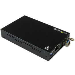 StarTech.com ET91000SM10 Gigabito vieno režimo skaidulinės medijos keitiklis, 2000 Mbps, 1310 nm, plieninis korpusas, juodas