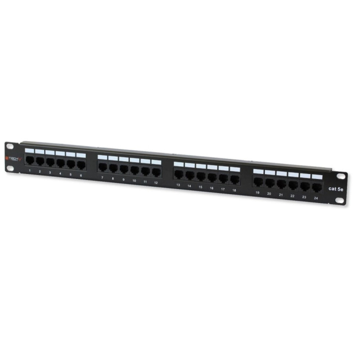 Techly 022861 Patch panel UTP Cat5e 1U 24-portowy, czarny_