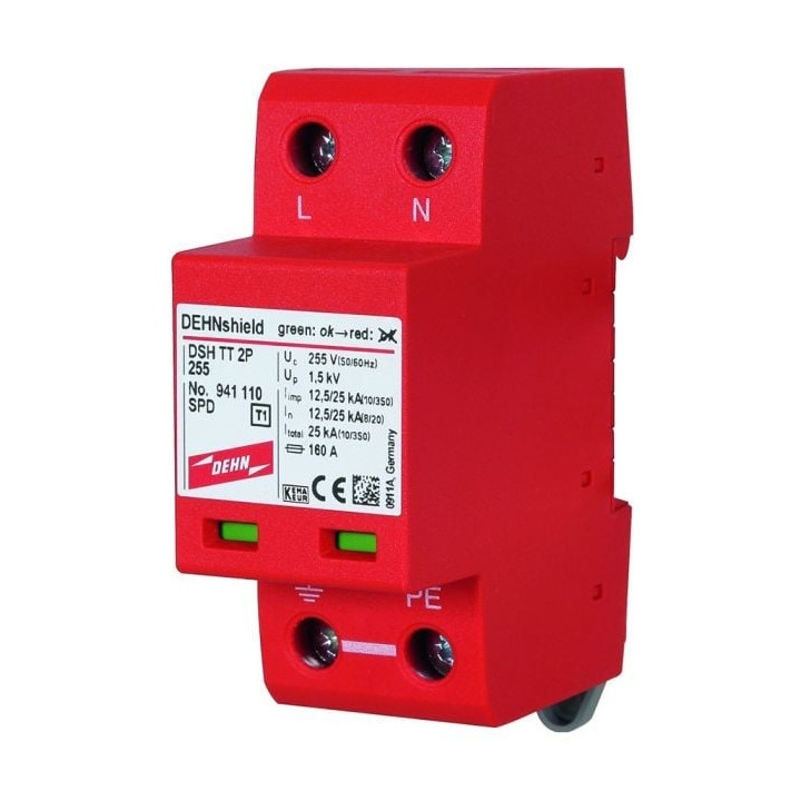 DEHN 941110 Защита от перенапряжения типа 1+2 переменного тока DSH TN 255 В для промышленной автоматизации
