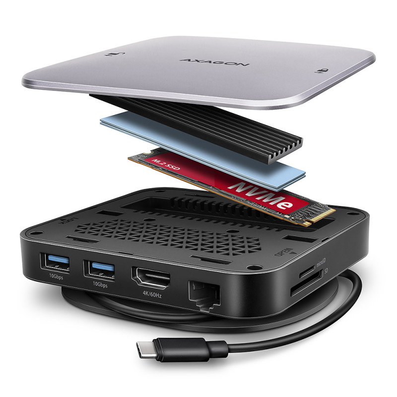AXAGON USB-C 9w1 | M.2/SATA