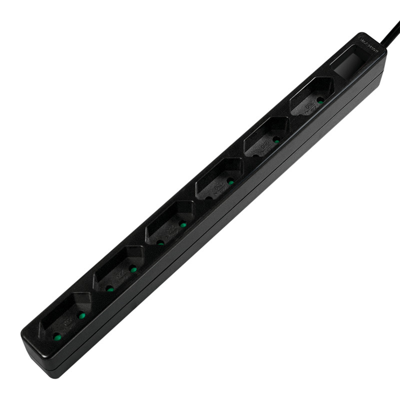 LogiLink 6 gniazd 1.5m czarna