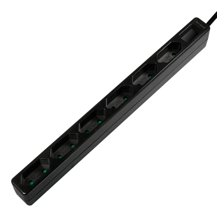 LogiLink 6 gniazd 1.5m czarna | LPS231B