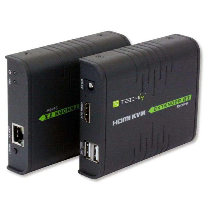 Techly 028214 KVM Extender HDMI+USB po skrętce Cat5e/Cat6, do 120m