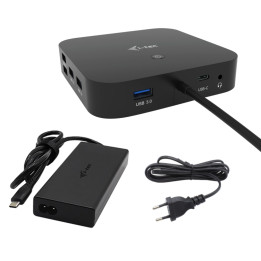 i-tec USB-C kolmekordne dokkimisjaam 1x HDMI 2x DP 3x4K / 1x5K LAN-heli 6x USB toiteallikas 100 W + i-tec universaalne laadija 1