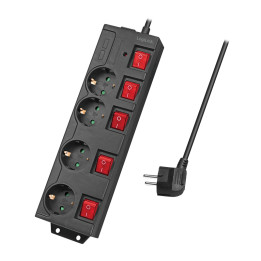 LogiLink 4 gniazda 1.5m czarna | wyłącznik