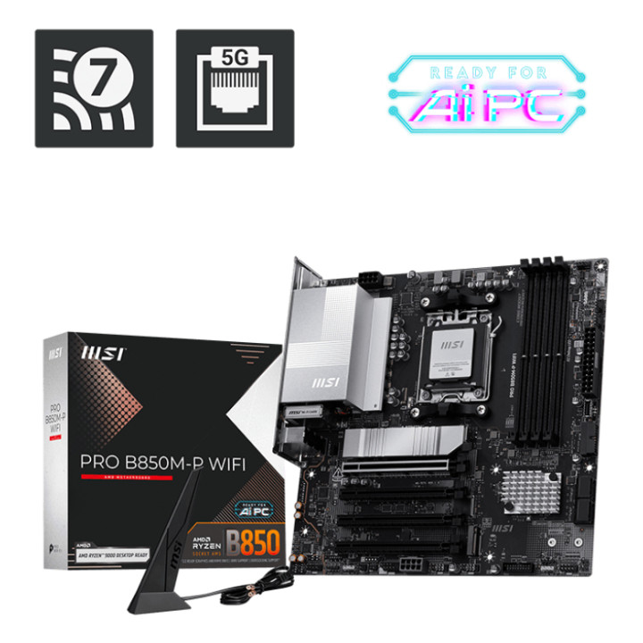 MSI PRO B850M-P WIFI AM5 mATX Motherboard