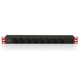 Techly 107746 Listwa zasilająca PDU Rack 19" 1U, 8x Schuko, 250V/16A, kabelis C14 2m pod UPS