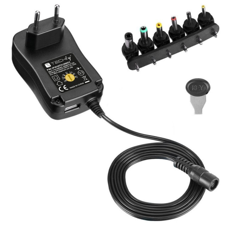 Uniwersalny zasilacz 230V, 12W/1A 3-12V, DC