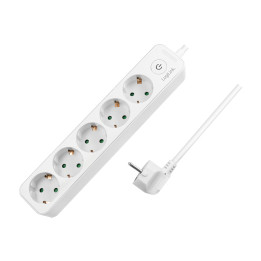 LogiLink 5 gniazd 1.5m biała