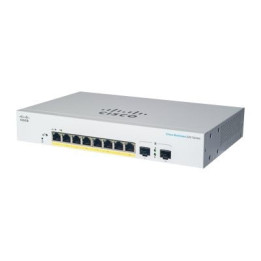 Cisco Business 220 Series CBS220-8FP-E-2G — viedais slēdzis 8 x 10/100/1000 (PoE+) + 2 x Gigabit SFP (augšupsaite), statīva mont