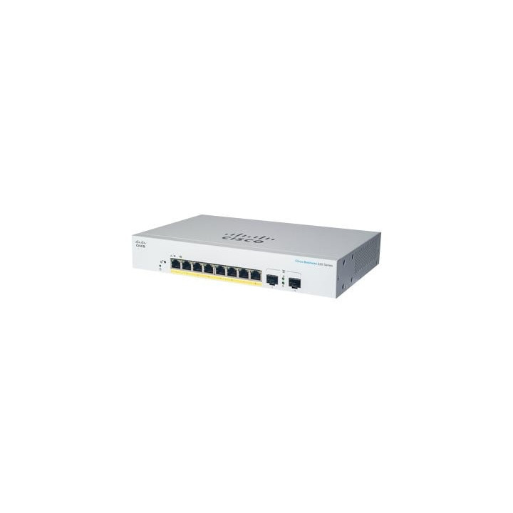 Cisco Business 220 Series CBS220-8FP-E-2G - Switch smart 8 x 10/100/1000 (PoE+) + 2 x Gigabit SFP (uplink) rack-mountable PoE+ (