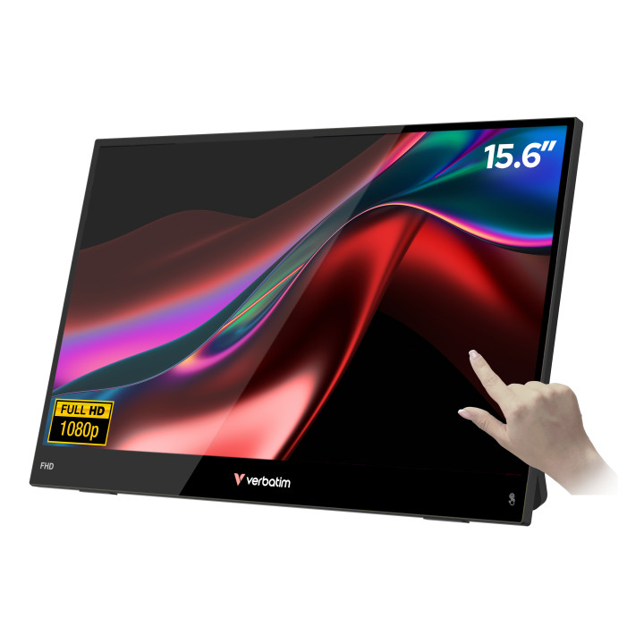 Monitor przenośny dotykowy VerbatimLIGHT 15,6" FHD czarny 32402