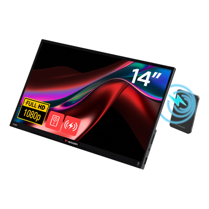 Monitor przenośny dotykowy VerbatimLIGHT 14" FHD z powerbankiem 5000mAh czarny 32088