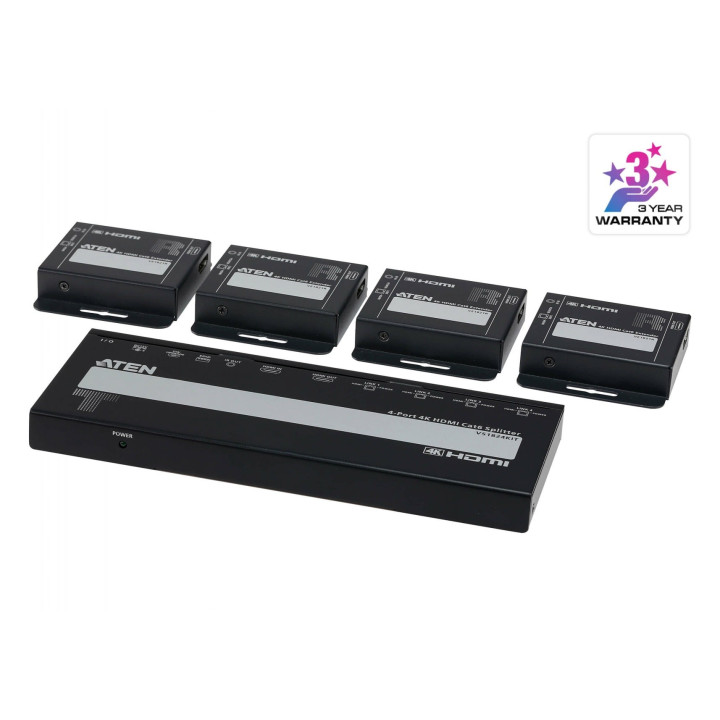 4-Port 4K HDMI Cat6 Splitter with 4