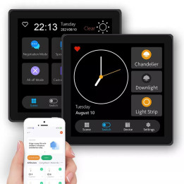 Tuya 4" Touch Panel Scene Controller with 3 Light Circuits ZigBee