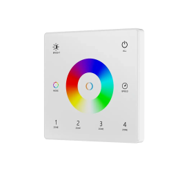 Wireless RGB+CCT Wall Panel Remote Control 4 Zones RF 2.4GHz SD Series White