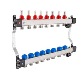 Kan-Therm 1316157083 InoxFlow kolektorius su srauto matuokliais ir pavarų vožtuvais, UFST 8 serijos grandinės