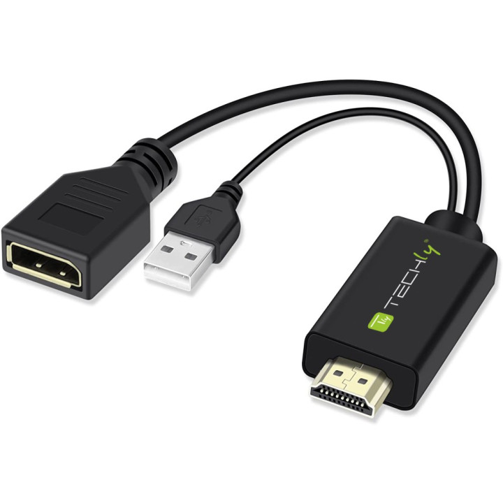 Techly ICOC HDMI-DP12A USB maitinamas HDMI–DisplayPort adapteris 4K 30Hz