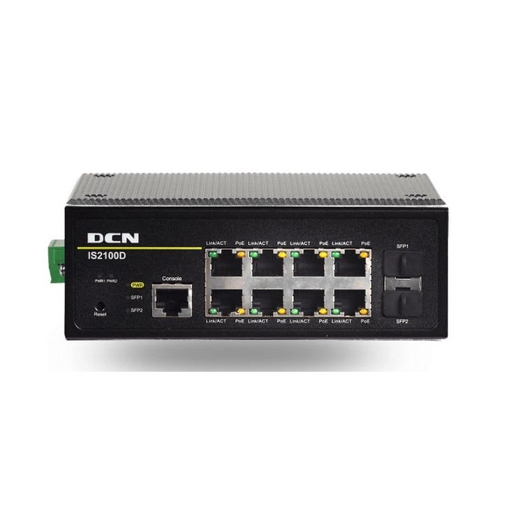 DCN Europe IS2100D-2GF8GT-P-R2 8x10/100/1000Base-T (RJ45) with PoE + 2x100/1000Base-X (SFP)