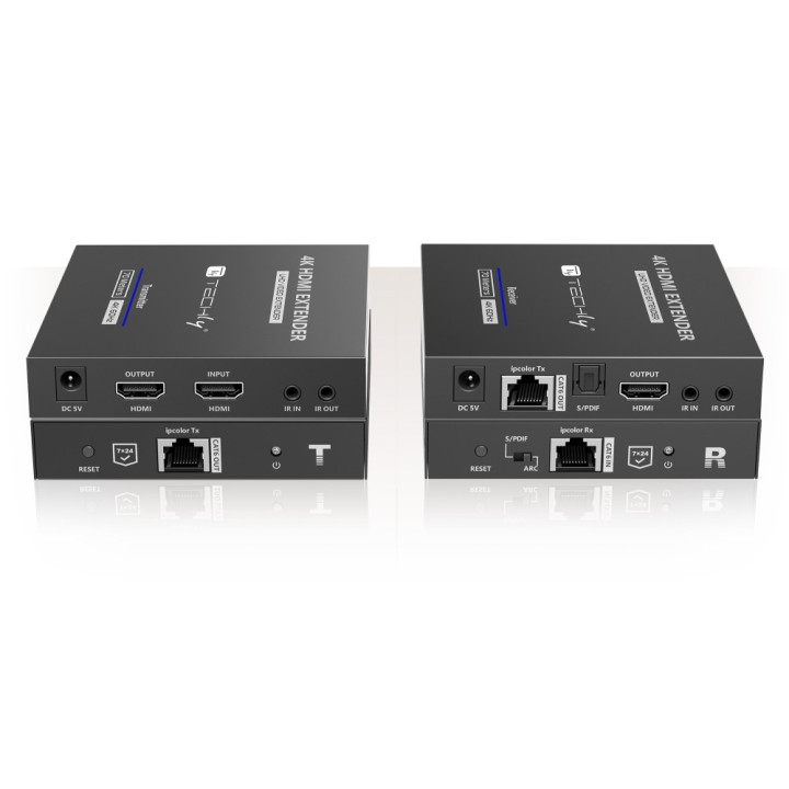 Techly 109832 Extender HDMI 4K UHD 60Hz 70m po skrętce Cat6/6A/7, kaskadowy