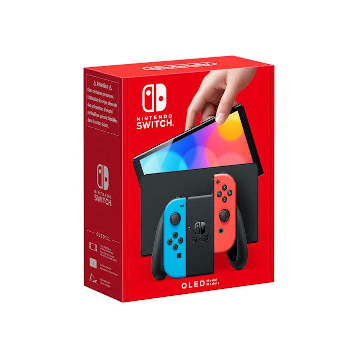 Nintendo Switch OLED - neonsininen/neonpunainen