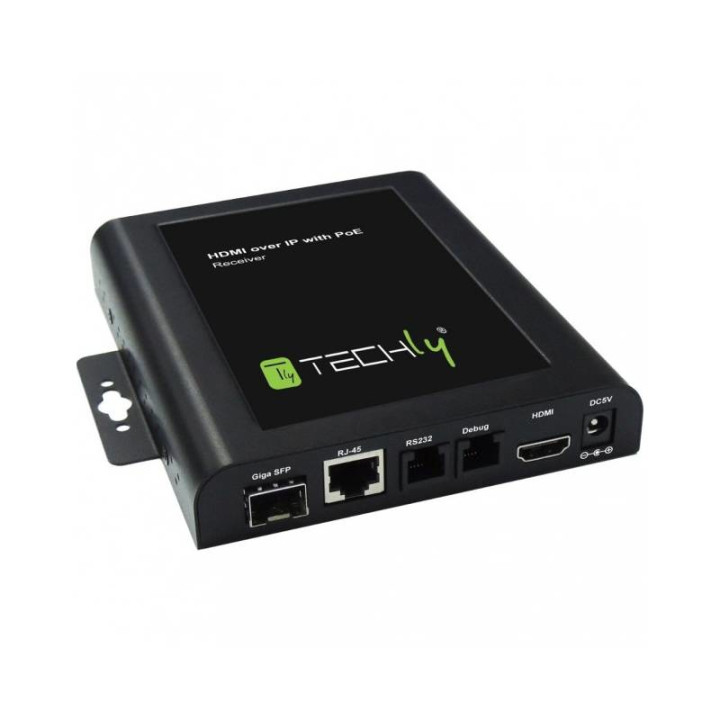 Techly 020515 Odbiornik ekstendera HDMI po skrętce, RJ45 PoE, do ściany telewizyjnej
