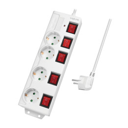 LogiLink 4 gniazda 1.5m biała | wyłącznik