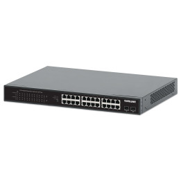 Intellinet 561891 jungiklis 24x RJ45 Gigabit POE+ 370W, 2x SFP Gigabit, rankinis VLAN