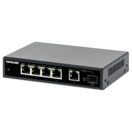 Intellinet 561822 jungiklis Gigabit 4x RJ45 PoE+, 1x RJ45 Uplink, 1x lizdas SFP