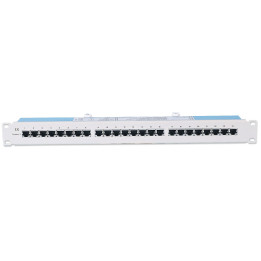 Intellinet 503754 Патч-панель 1U, Cat5e STP, 24 порта RJ45, сзары