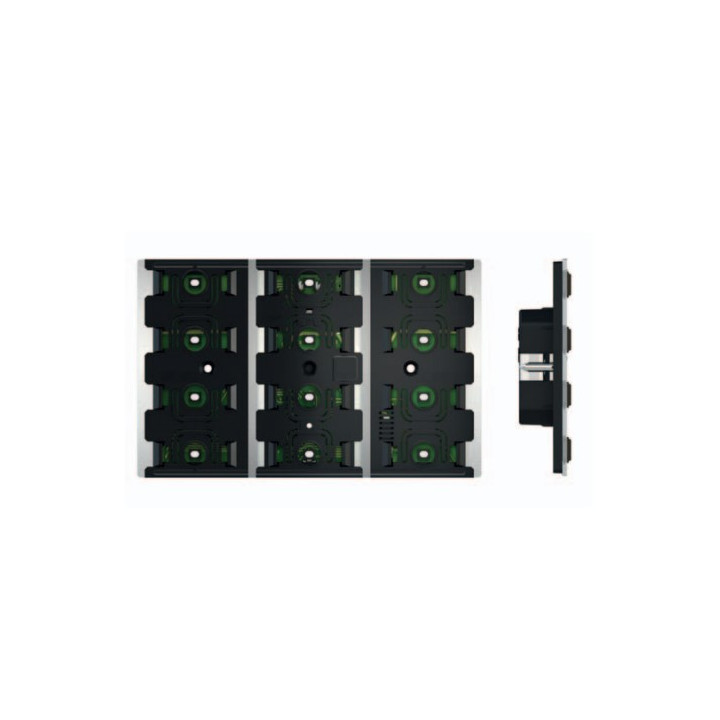 Pushbutton 6-fold - red/white LED